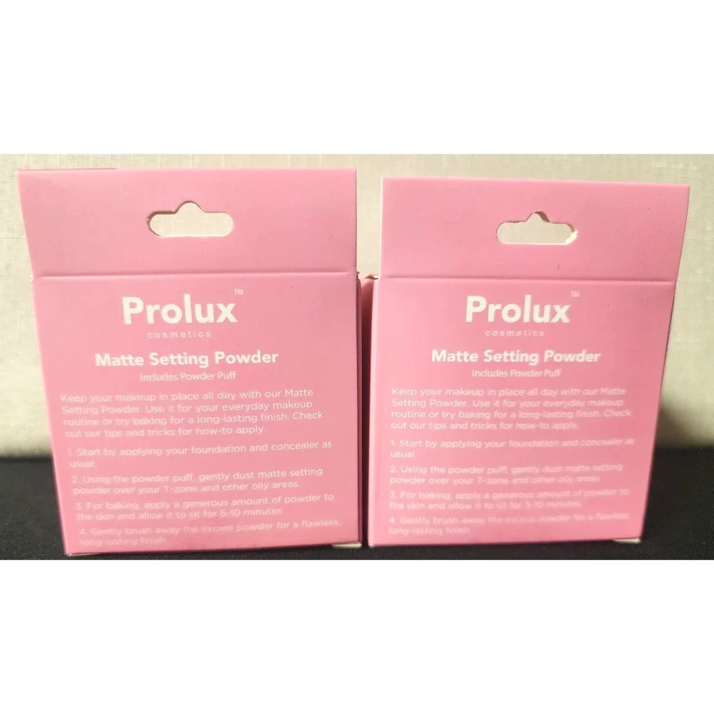 PROLUX Cosmetics Matte Setting Powder With Puff ~ Porcelain (2) ‎ New